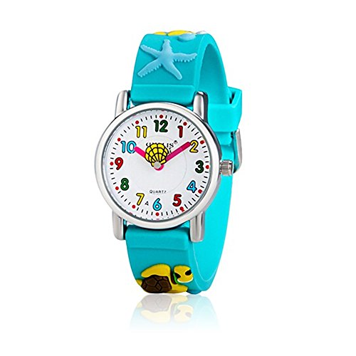 3D Kids Watches Cartoon Turtle Design Band Little Boys Girls Time Teacher Birthday Gift