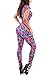 Cfanny Women's Cutout Front Digital Print Legging Bodycon Jumpsuit