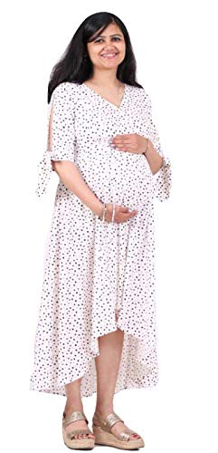 Bloosom Bells Women's Cotton Maternity Wear(007_White)