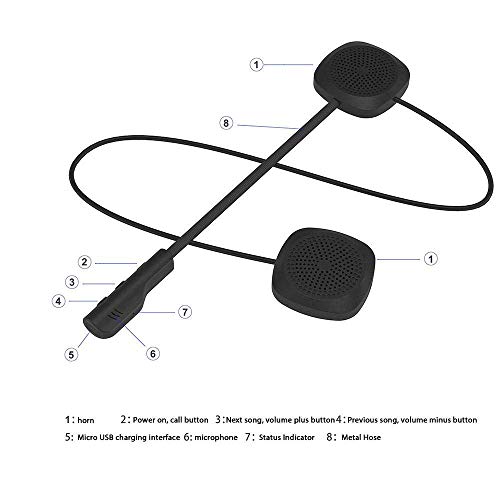 3T6B Motorcycle Helmet Bluetooth 5.0 Earphone Bicycle Wireless Headset Stereo Universal Headphone with Handsfree Microphone Safe Riding for Call Control Music Motorcycle Helmet Earphone