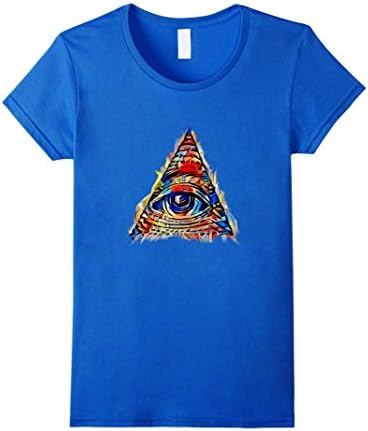 Psychedelic Illuminati Confirmed Third Eye Triangle T-Shirt - Female Medium - Royal Blue