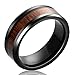 Mens Womens 8mm Black Tungsten Carbide Ring KOA Wood Vintage Wedding Engagement Promise Band Comfort Fit