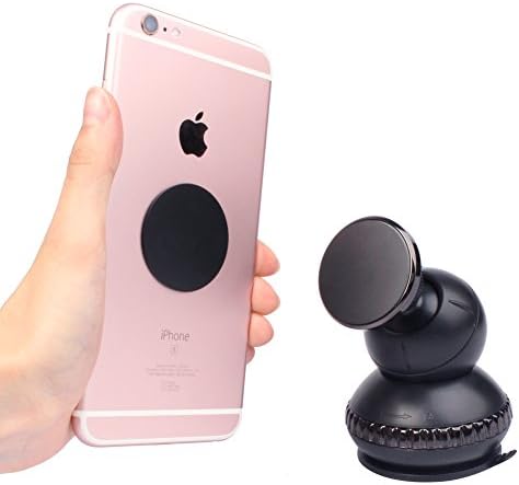 Coyom Suction Cup Magnetic Mount – Easy Installation with Suction Cup – Conveniently Mount/Unmount Phone – 360° Adjustable Viewing Angles – Universally Compatible Holder (Black)