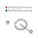 vcmart 2pcs Circle of Life Nipplerings Clear Gems Shields 14G