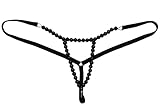 Esquki Womens Sexy G String Pearl Massage Thongs (Plus Size, Black 2)