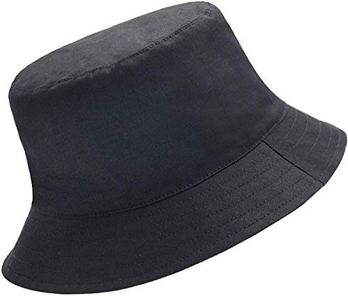 LEIDAI Niedlicher Eimer Hut Strand Fischerhüte für Frauen, Reversible Doppelseitenabnutzung (Schwarz#2, Baumwolle)