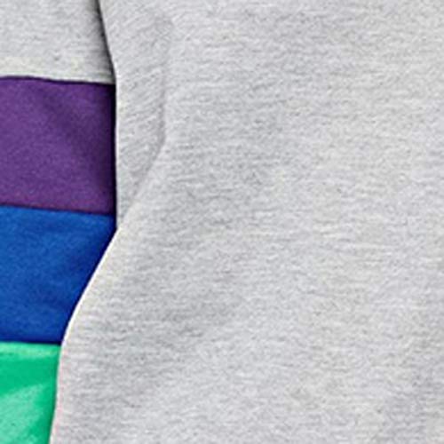 Alangbudu Women Novelty Super Long Tail Rainbow Stripes Hoodie Long Sleeve Pullover Loose Blouse Shirt Tops Sweatshirt