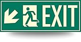 Low Proximity Photoluminescent Exit Sign Running Man (Left Down Arrow) 15