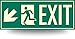 Low Proximity Photoluminescent Exit Sign Running Man (Left Down Arrow) 15