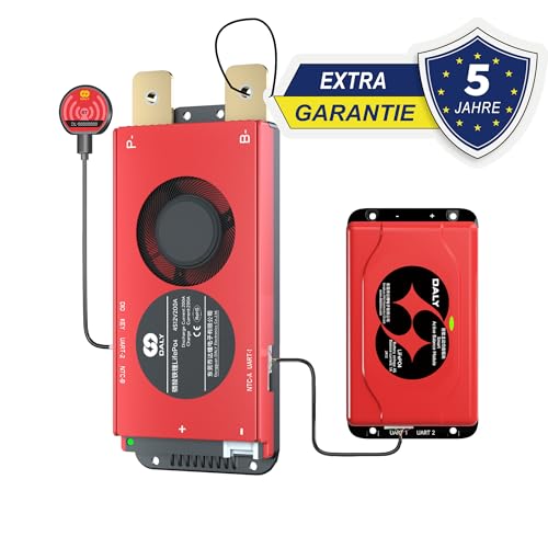 DALY BMS 12V 4S 200A Balance - 1A Active Cell Balancing BMS with Bluetooth Module for 12V LiFePO4 Batteries RV Campers Navigation Overlanding Home Power