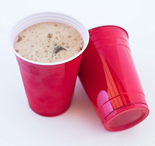 Red Plastic Party Cup, Cold Cup, Strong, 16 Ounce, 100 Count, No BPA, Durable PVC Material, Reusable, Disposable Cold Drink Cups,Will Not Break Or Split.