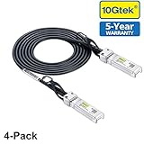 [4-Pack] 10G SFP+ DAC Cable - 10GBASE-CU Passive Direct Attach Copper Twinax SFP Cable for Cisco SFP-H10GB-CU1M, Ubiquiti, D-Link, Supermicro, Netgear, Mikrotik, ZTE Devices, 1m
