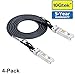 [4-Pack] 10G SFP+ DAC Cable - 10GBASE-CU Passive Direct Attach Copper Twinax SFP Cable for Cisco SFP-H10GB-CU1M, Meraki MA-CBL-TA-1M, Ubiquiti, D-Link, Supermicro, Netgear, 1m