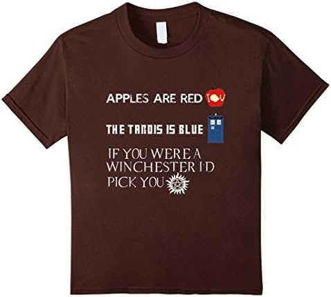 Kids Superwholock shirt Funny Super Who Locked Apple are red 4 Brown