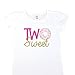 Olive Loves Apple Girls 2nd Birthday Shirt Two Sweet Donut Two 2nd Birthday Outfit for Toddler Girls,White Shirt,2T