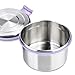 LunchBots Stainless Steel Salad Bowl with Click On Lid Lunch Containers for Adults and Children Reusable Lunch Container with a 6 Cup Capacity - 48oz, Lavender Lid