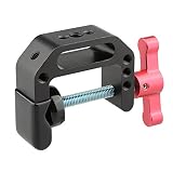 CAMVATE C-Clamp with 1/4 and 3/8 Thread Hole for Camera Monitor(Red T-Handle)