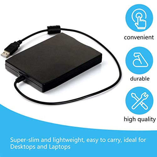3.5 inch 1.44MB FDD Black USB Portable External Interface Floppy Disk FDD External USB Floppy Drive for Laptop