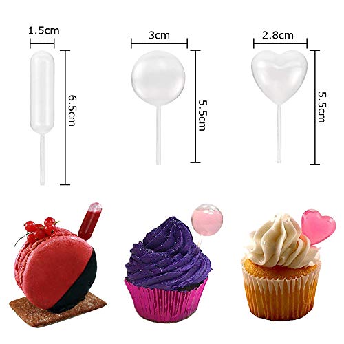 150PCS 4ml Cupcakes Pipettes,Plastic Pipettes Squeeze Dropper Liquid Injector for Strawberries,Cupcake,Chocolate