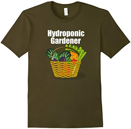 Men's Hydroponic Gardener Tshirt for Indoor Water Gardening Shirt XL Olive