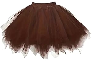 Boolavard Adult Women 80's Tutu Skirt Layered Tulle Petticoat Halloween Tutu