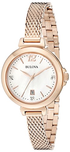 Bulova Women's Diamond 97P108 Rose Gold Stainless-Steel 
