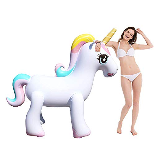 WISHTIME Giant Inflatable Unicorn Sprinker - Newest Unicorn Yard Sprinkler Water Toy for Adults Kids,Over 4 Feet Tall