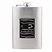 Hip Flask Holding 8 oz - Groomsman Emblem Design - Metallic Grey Finish - Stainless Steel, Screw-On Cap, Expertly Welded, Leakproof, Rustproof - Front Engravable for Personalized Gift
