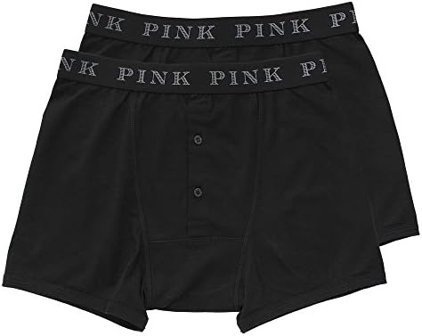 Thomas Pink 2-Pack Baker Men's Button-Fly Boxer Trunks, Black Small