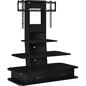 Ameriwood Home Galaxy TV Stand with Mount and Drawers for TVs up to 70″ Wide, Black