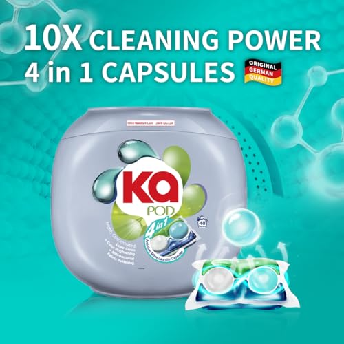 Ka Pods, 4-In-1 Anti-Dust Mites Laundry Detergent Capsules With Deep Cleaning, Fabric Softening, Color Brightening, Anti-Bacterial And Powerful Stain Remover,48 Pack Of 2 X 48 Pods (96 Capsules)
