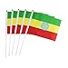 50 Pack Hand Held Small Mini Flag Ethiopia Flag Ethiopian Flag Stick Flag Round Top National Country Flags,Party Decorations Supplies For Parades,World Cup,Sports Events,International Festival
