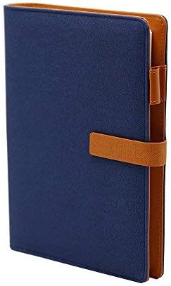 WCR A5 Executive Personal Organiser Ruled Notebook, Soft Cover Refillable Diaries, Journals & Notebooks for Men Women, Loose Leaf Notebook with Card Pockets, Pen Loop and Magnetic Clip (Blue, A5)