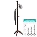 Vlush Rubber Wood Coat Rack Free Standing, 11 Hooks Hallway/Entryway Coat Hat Tree Coat Hanger for Clothes, Suits, Accessories, Coffee
