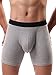 IKINGSKY Mens's Cotton Pouch Trunks Sexy Bulge Long Leg Boxer Underwear (X-Large, Gray)