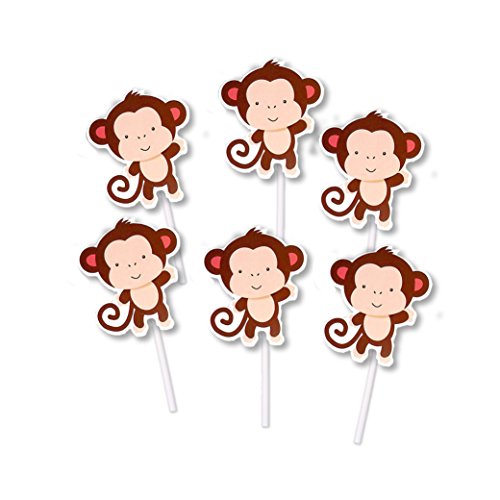 Monkey Cake Topper. Zoo Animals 2 Inch Vinyl Squeezable Animals - 12