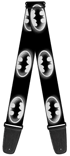 Buckle-Down GS-WBM079 Guitar Strap - "Cloudy Bat Signal Black/White"