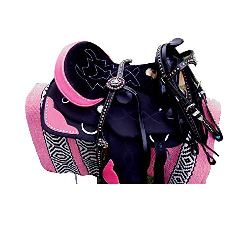 ME Enterprises Synthetic Western Barrel Racing, Adult Horse Saddle Size 14″ to 18″ Inches Seat Available (18″ Inches Seat)