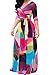 Womens Sexy V Neck 3/4 Sleeve Floral Long Maxi Dresses Casual Loose Party Plus Size Dress with Belt
