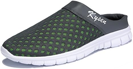 kysen Spring Summer Men's Breathable Durable Mesh Sneakers Outdoor Sport Walking Slipper Male Running Shoes For Boys(9.5 Green)