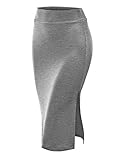 CTC WB937 Womens Double Side Slit Pencil Skirt XXL HEATHER_GREY