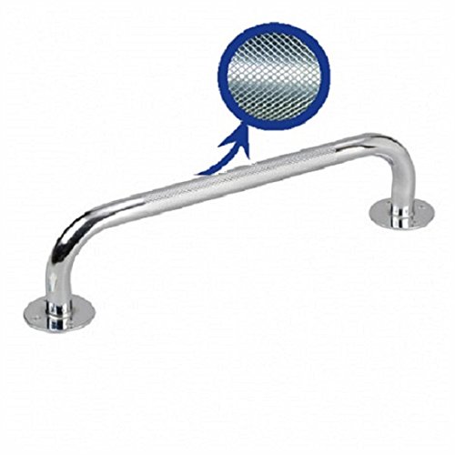 Grab Bar for Bathroom Safety, Showers and Walls, Chrome Bath Handle for Elderly, Seniors, Disabled, ADA, Knurled Chrome (12 inch)