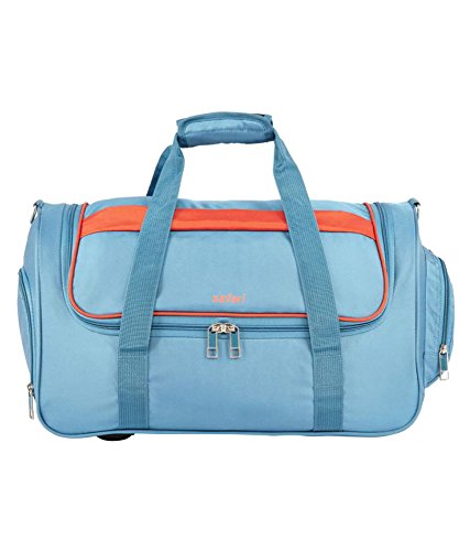 Safari Fabric 49 cms Teal Soft Sided Carry-On (Grid Duffle 55 Teal)