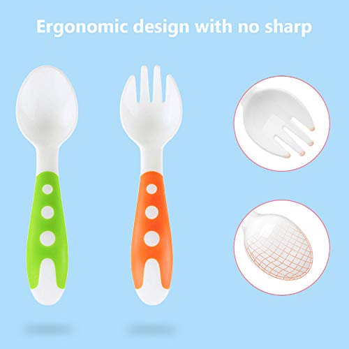 MICHEF Baby Bowls, Baby Feeding Bowls Set with Silicone Baby Bibs (2 Pack) for Babies & Toddlers, Baby Fork and Baby Spoon Set - Perfect Baby Shower Gift Set of 3 Spill Proof Suction Bowls with Lids - Thumbnail 5