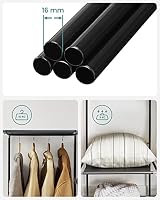 SONGMICS Canvas Wardrobe Grey 175x150x45 cm Clothes Storage Organiser view 10