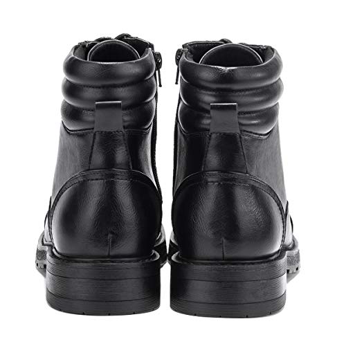 GM GOLAIMAN Men's Work Boots-Lace Up Zip Cap Toe Boot for Military Tactical Combat Motorcycle Hiking 11 M US, G11 Black - Thumbnail 4