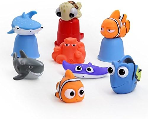 xdobo Nemo Bath Toy Squirt Disney Baby Dory Turtle Kids Water Play Toddler New set of 8