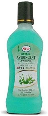 Ayur Herbals 1 Bottle of 100ml: Ayur Herbal Astringent 100ml (3. 3 Oz) pH Balanced - With Aloe Vera For All Skins