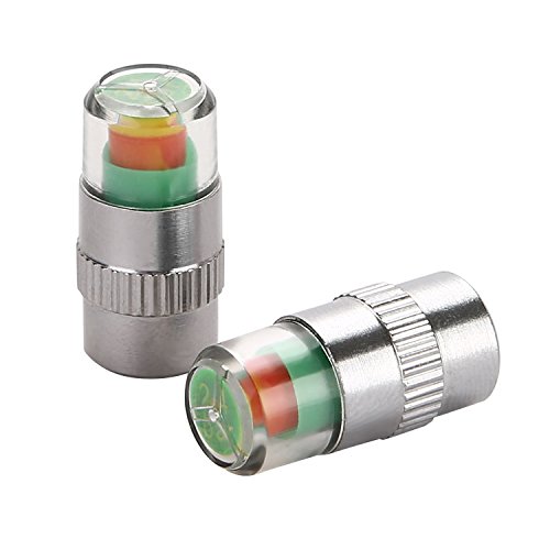 CICMOD 4pcs Car Tire Presure Monitor Valve Stem Caps with Sensor Indicators Alert Stainless Steel