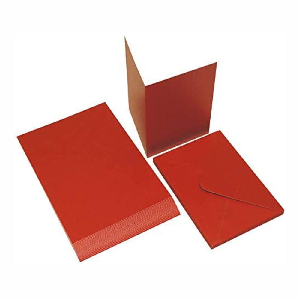 3 Ace Crafts C6 (Red) Centura Pearl Blank Cards & Envelopes for Cards Making (20) for Greetings, Thank You Cards with Envelope, Wedding Invitation, Birthday Celebration, Card Making Kit for Crafts